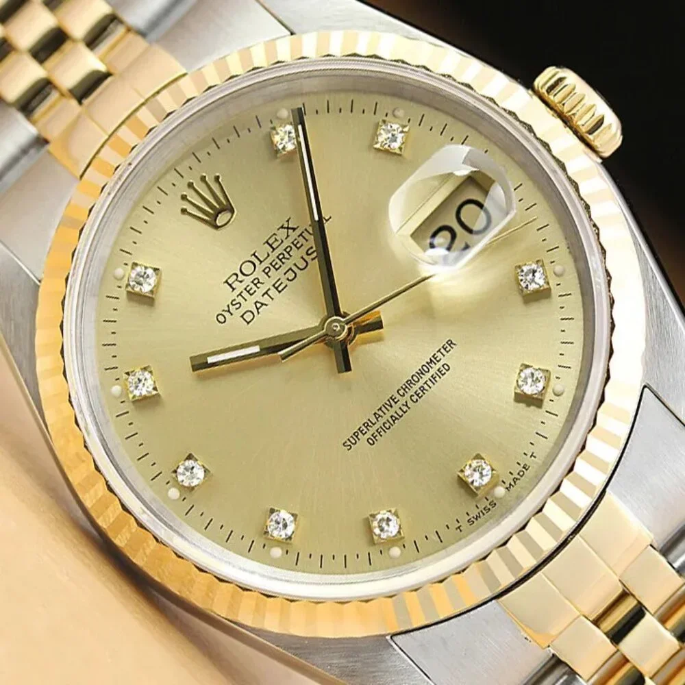 Sale! Men's Rolex Diamond 18kt Datejust New Condition Watch With Box